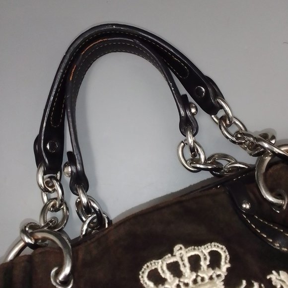 Juicy Couture Y2K 'Once Upon a Time' Bag & Purse Set 90's Brown Velour Vintage - Picture 8 of 12
